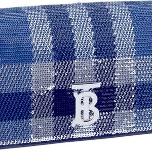 Small Lola Sequin Check Top Handle Bag